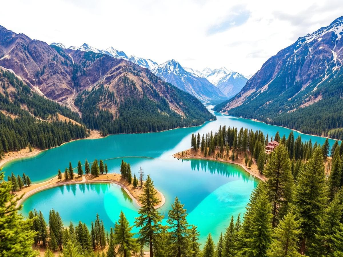 Turquoise alpine lake near Skardu